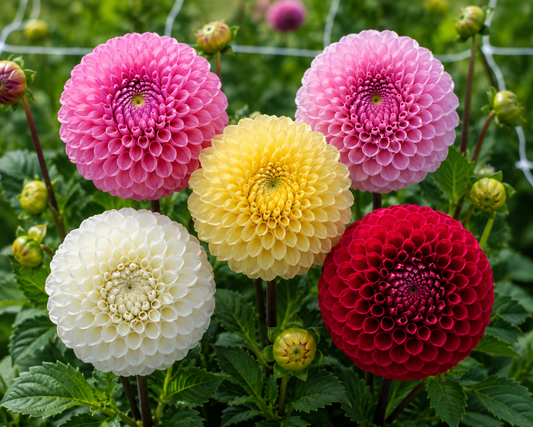 5 Dahlia Mixed - Ball Dahlia Collection