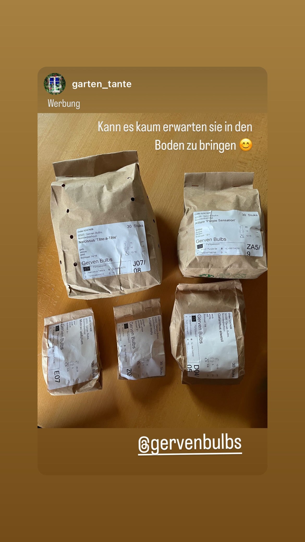 Flower bulbs packaging 