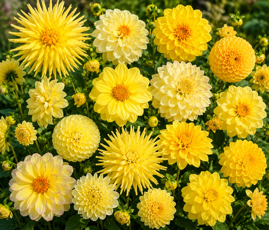 10 Dahlia Mixed - Golden Dahlia Collection